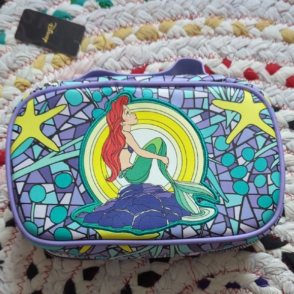 Buckle-Down Handbags - Buckle-Down Vibrant Mermaid Stained Glass Cosmetic Bag